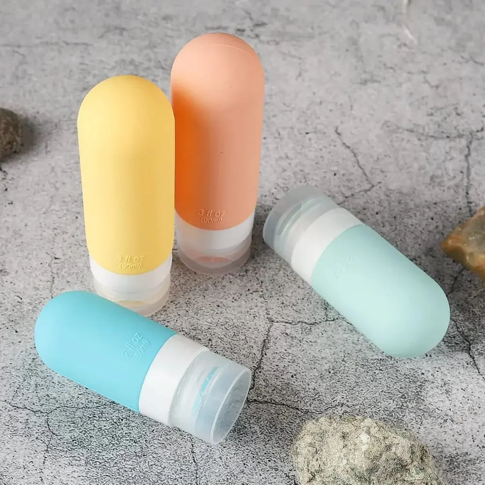 TSA-Approved Reusable Silicone Travel Bottles Set WITH LOGO – 16 pc / White Pack